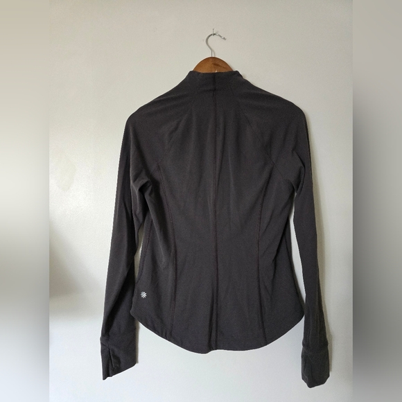 Athleta Womens M Full Zip Athletic Stretch Jacket Gray Zip Pockets - Picture 3 of 7